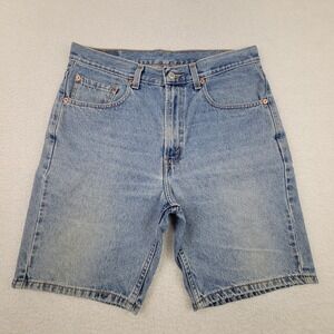 Levis 505 Shorts Mens 33 Blue Denim Regular Fit High Rise‎ Zipper Fly Jeans